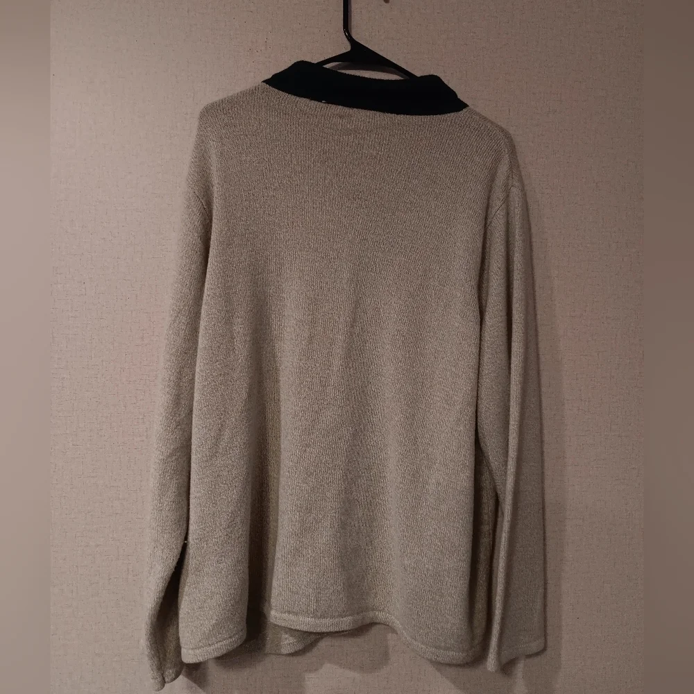 VTG Allison Daley Petite Cardigan Sweater Women's Sz 3X Autumn Leaf Embroidered